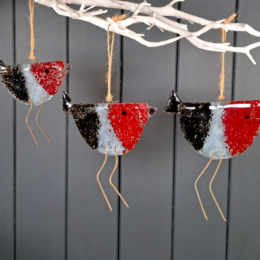Fused Glass Robin Decorations