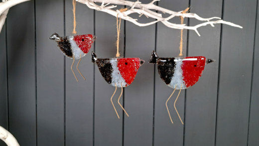Fused Glass Robin Decorations