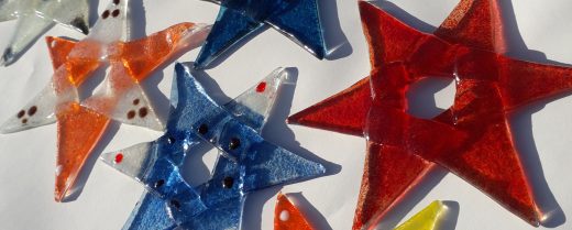 3 x Fused Glass Stars