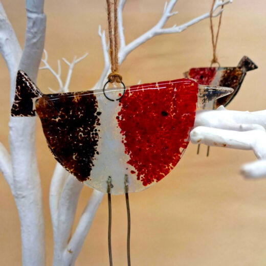 Fused Glass Robin Decorations - Image 3