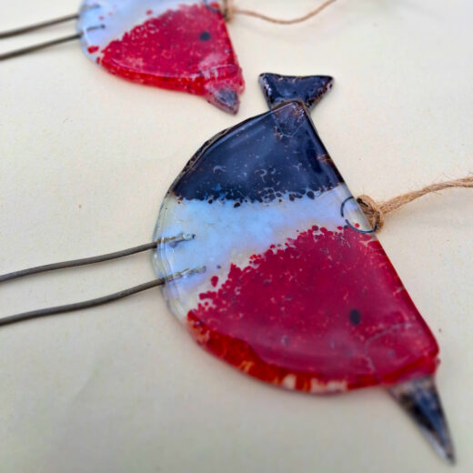 Fused Glass Robin Decorations - Image 2